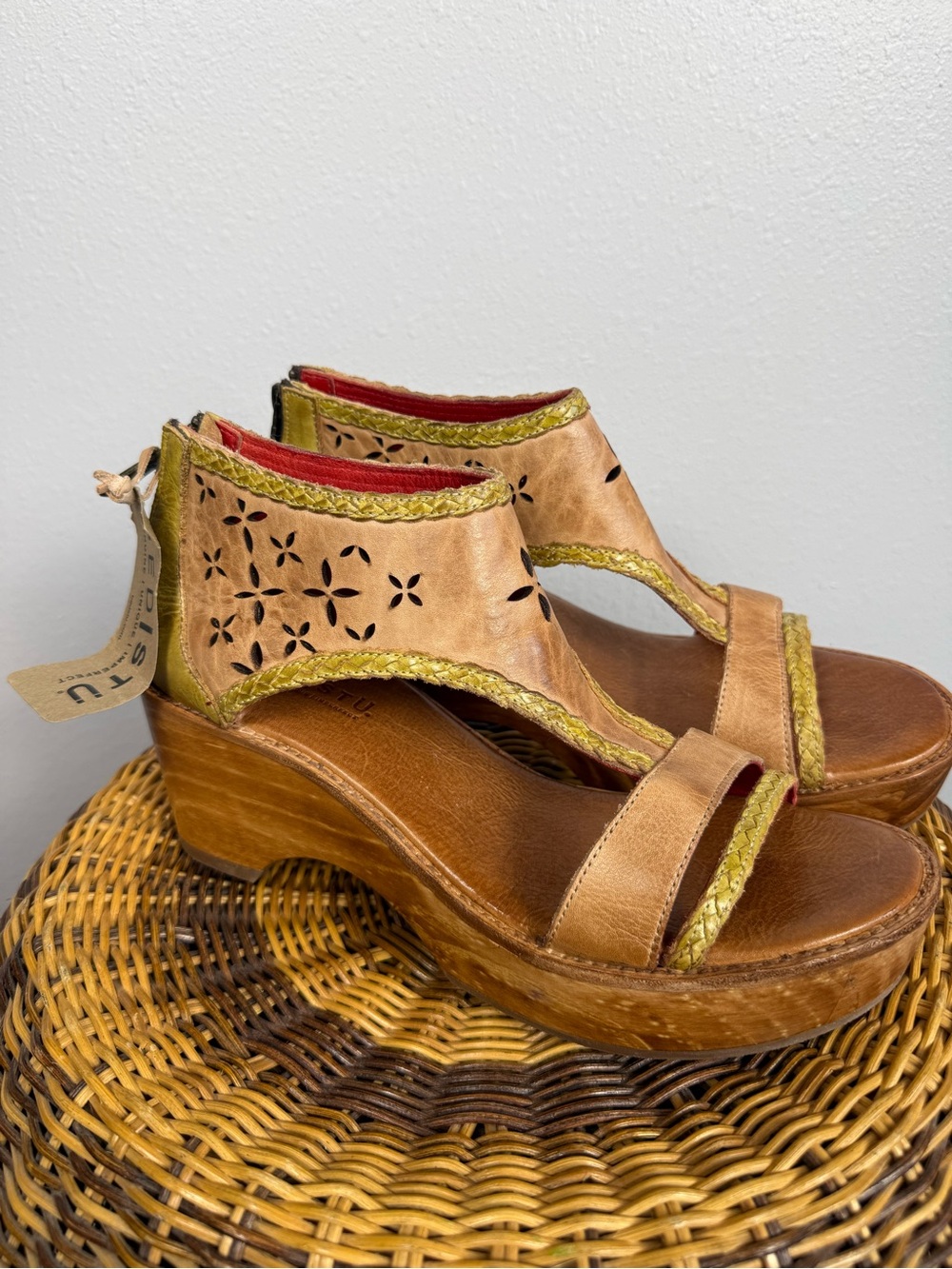 Bed Stu Locket Wedge Sandals - 10